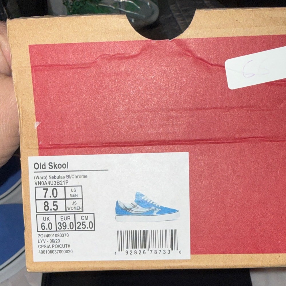 NWT Vans “Off The Wall” Old Skool Warp Nebulas Blue Chrome - Picture 8 of 8